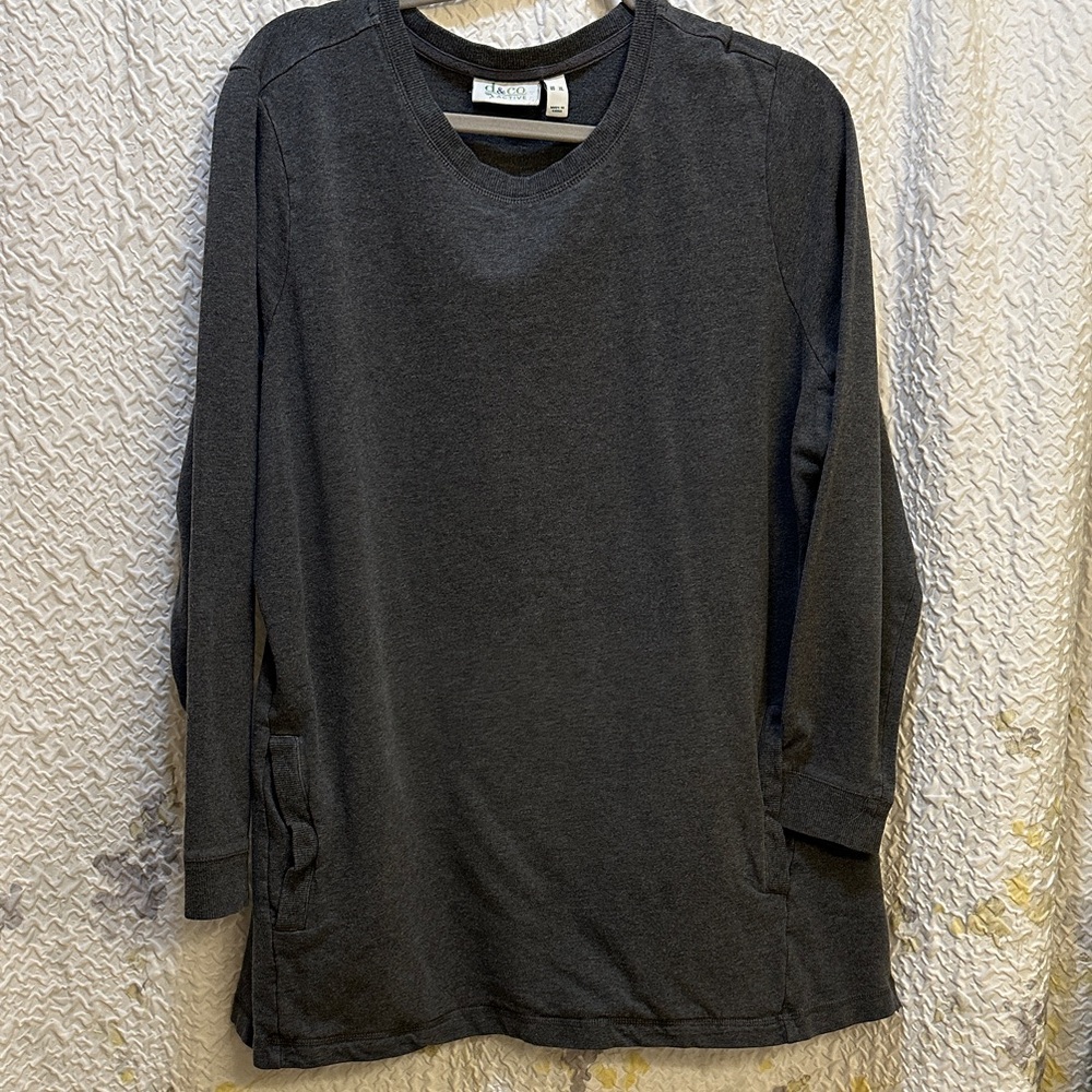 Denim&Co Charcoal Women's Tunic Top